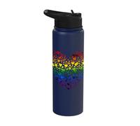Rainbow Heart Made of Tiny Hearts LGBTQ+ Love Stainless Steel Insulated Water Bottle