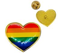 Rainbow Heart Pin Badge Ally LGBT LGBTQ+ Brooch Gay Pride Lapel Queer Bi Bag Jacket Transgender Trans Non-Binary March Rainbow Jewellery Equality Open Equal Lapel Lanyard
