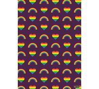 Rainbow Heart Pride Wrapping Paper with Gift Tag Folded