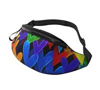Rainbow Heart Printed Personalized Waist Bag, Lightweight and Versatile Crossbody Bag for Everyday and Outdoor Adventures
