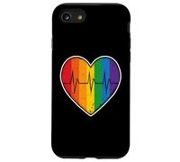 Rainbow Heart Pulse Beat Life Love Queer Community Unity Case for iPhone SE (2020) / 7/8