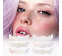 Rainbow Heart-Shaped Star-Dot Pattern Waterproof Temporary Tattoo Stickers | Cute rainbow heart & star dot temporary tattoos; waterproof,soft skin-safe ink,lovely decorative face body stickers for party