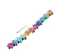 Rainbow Heart Stars Butterfly Choker Necklace Gothic Y2k Colorful Heart Necklace for Women Adjustable Classic Collar Necklaces Pride Month Jewelry, Metal, Agate