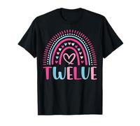 Rainbow Heart Twelve Years Old 12th Birthday Party T-Shirt
