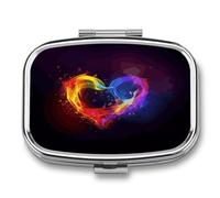 Rainbow Heart Weekly AM/PM Pill Organizer.Waterproof Portable Compact Travel Pill Organizers.Small Pill Box for Medicine Holder for Vitamins Medication.
