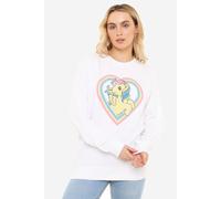 Rainbow Heart Womens Crew Sweatshirt My Little Pony White M