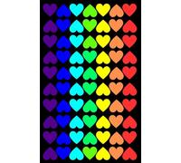 Rainbow Hearts 5x8 inch Notebook - 180 Pages of Inspiration: Grid-lined pages inside, rainbow-colored hearts on the cover - the perfect space for notes, doodles, and dreams.
