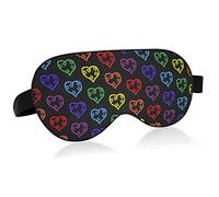 Rainbow Hearts Bird Eye Fabric Sleep Mask, Blindfold, Super Smooth Eye Mask