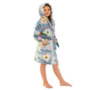 Rainbow Hearts Fleece Dressing Gown Cozy n Dozy Navy 6-7 Years