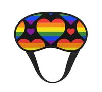 Rainbow Hearts Gay Pride Flag, Full Eye Covers Light Blocking Eye Masks Blackout Sleep Eye Muffs