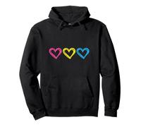 Rainbow Hearts Love Pink Yellow Blue Hearts Sweetheart Pullover Hoodie