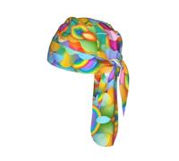 Rainbow Hearts pattern Print Cycling Headwrap Under Helmet Skull Cap Sweat Wicking Quick Dry for Patriotic Event Gift