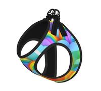 Rainbow Hearts Pattern Print Reflective No Choke Pet Vest Harness,Adjustable Soft Padded Dog Harness With Easy Control Handle