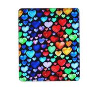 Rainbow Hearts Print Mouse Pad 7.9 X 9.5 In Mouse Mat Non-Slip Rubber Base Gaming Mousepad For Computer Laptop Office Home