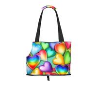 Rainbow Hearts print Puppy Carrier Dog Walking Bags Pets Dogs Carrier Bags for small Dogs and Cat and Rabbit