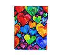 Rainbow Hearts Printed Laptop Sleeve Bag 13-Inch - Leather Laptop Sleeve Case Shockproof Protective Computer Cover Bag