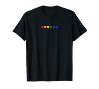 Rainbow Hearts Subtle Rainbow Flag Gay Pride Month LGBT Tee T-Shirt