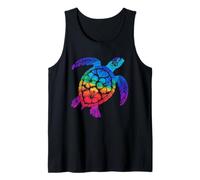 Rainbow Hibiscus Sea Turtle Intricate Art Tank Top