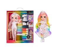 Rainbow High Colour & Create Fashion DIY Doll - Blue Eyes, Straight Hair, Bonus Top & Shoes, and Washable Rainbow Markers - Colour, Create, Play, Rinse, Repeat - For Kids 4-12 Years Old & Collectors