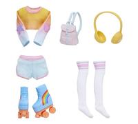 Rainbow High Fashion Pack Skate Social Theme includes 1 Full Skate Outfit, Roller Skate shoes, Jewelry and Play Accessories. Mix & Match to Create Tons of Fun. Kids Toy Gift Ages 4+