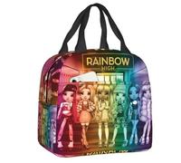 Rainbow High Group Insulated Lunch Bag for Camping Travel Animated Thermal Cooler Lunch Box Women Kids Food Container Tote Bags