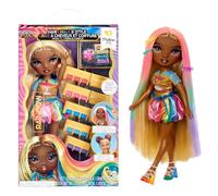 Rainbow High Hair Chalk & Style Doll - Meline - 28 cm Rainbow & Gold Doll, Washable Hair Chalk, Colour, Style, Play, Rinse, & Repeat, For Children Ages 4 to 12+