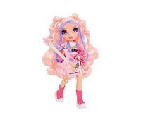 Rainbow High Junior High Rock Band - Bella, Pink - 23cm Fashion Doll with a Bass Guitar, Customise with Stickers, Posable, Cute Toys for Children Ages 4+