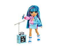 Rainbow High Junior High Rock Band - Skyler, Blue - 23cm Fashion Doll with a Microphone, a Mic Stand, and an Amp, Customise with Stickers, Posable, Cute Toys for Children Ages 4+