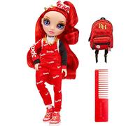 Rainbow High Jr.Ruby Anderson 9-Inch (23cm) Red Fashion Doll with Outfit & Accessories-Includes Fabric Backpack with Open and Close Feature-Gift and Collectable for Kids Ages 6+