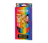Rainbow High Jumbo Pencil Pencils, Triangular, 10 Colors, For Children Over 3 Years Old Soft To Use Easy To Temper