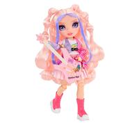 Rainbow High Junior High Rock Band - Bella, Pink - 23cm Fashion Doll with a Bass Guitar, Customise with Stickers, Posable, Cute Toys for Children Ages 4+