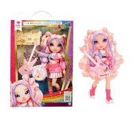 Rainbow High Junior High Rock Band - Bella, Pink - 23cm Fashion Doll with a Bass Guitar, Customise with Stickers, Posable, Cute Toys for Children Ages 4+