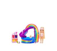 Rainbow High Littles Pool Day with Blush Playset - Comes with a Small 14 cm Pink Doll, Pool with Rainbow Slide, Accessories, Smoothie Stand, For Children Ages 4+