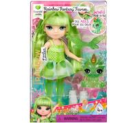 Rainbow High Littles Rainbow Fantasy Fairies & Pet - Emerald, Green - 14cm Posable Small Doll & Fantasy Dragon Pet with Interchangeable Fairy Wings, Cute Present for Children 4+