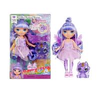 Rainbow High Littles Rainbow Fantasy Fairies & Pet - Amethyst, Purple - 14cm Posable Small Doll & Fantasy Pegasus Unicorn Pet with Interchangeable Fairy Wings, Cute Present for Children 4+