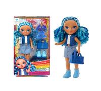 Rainbow High Littles - Sapphire Bradshaw - Small, Posable Fashion Doll - Blue 14 cm Tall Doll with Purse and Magical Pet Yeti - Suitable for Kids and Collectors
