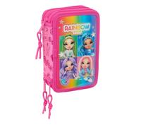 Safta Triple Filled Rainbow High Shine Pencil Case 36 Pieces