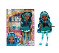 Rainbow High Sparkle & Shine Doll - Misty - 28 cm Fashion Doll with Turquoise Blue Hair and Magic Bubbles in the Legs, Colour, for Styling and Playing, Collectable, for Children from 4 to 12 Years