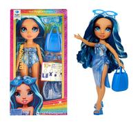 Swim & Style - Skyler (Blue) - 28 cm Doll with Shimmery Wrap to Style 10+ Ways - Removable Swimsuit, Sandals, Fun Play Accessories - Kids Toy - Great