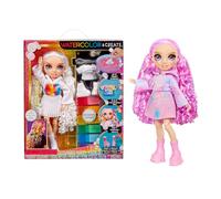 Rainbow High Watercolour & Create DIY Fashion Doll with Washable Watercolours and Tie-Dye Kit - Purple Eyes, Curled Hair, Extra Top & Shoes - Colour, Create, Play, Rinse and Repeat - Kids 4-12+ Years