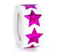Rainbow Holographic Star Stickers Glittering Multi-Color Self-Adhesive Sealing Stickers for Gift Wrapping Party Decor Scrapbooking DIY Crafts - Shiny Metallic Eye-Catching Design (Purple)