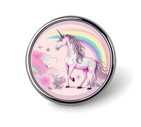 Rainbow Horse Backpack Pin Cute Brooch Decoration Brooches for Women Mens Lapel Pins for Suits Fashion Button Badges for Hat Backpacks Purses Jackets Shirt Suit Lapels-Circular