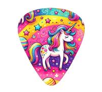 Rainbow-Horse-Dreams 12 Pack Guitar Picks With 3 Thicknesses And Storage Box, Abs Plectrums For Electric Bass Guitar Players