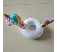 (Rainbow Horse) Inflatable Cup Holder Firebird Unicorn Summer Inflatable Cup Cup Set Water Cup Support