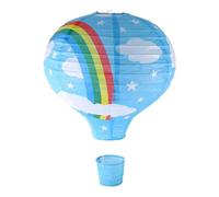 Rainbow Hot Air Balloon Ceiling Light with Paper Lantern Shade for School and Shopping Mall Hanging Decoration Rainbow Blue hot air Balloon lampshade Light Shade Childrens Ceiling