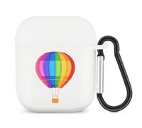 Rainbow Hot Air Balloon Gay Pride Bluetooth Headset Cover Earbuds Case TPU Headphone Protective Compatible with Airpods 1/2 White-Color