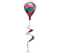 Rainbow Hot Air Balloon Wind Spinners Wind Balloon Spinners Colorful and Large Stripes Garden Windmill Deluxe Hot Air Balloon Twist Yard and Garden Outdoor Patio Wind Strip Decorations