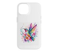 Rainbow Hummingbird Watercolor Floral Nature Artwork Case for iPhone 14