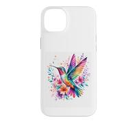 Rainbow Hummingbird Watercolor Floral Nature Artwork Case for iPhone 14 Plus