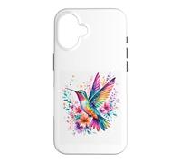 Rainbow Hummingbird Watercolor Floral Nature Artwork Case for iPhone 16